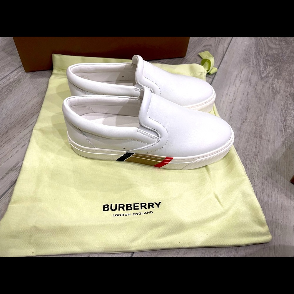 Burberry Brand New Leather Slip On Sneaker